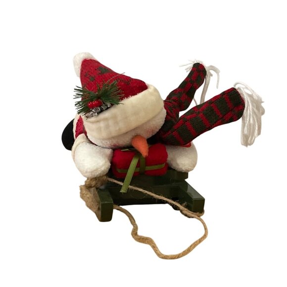 Snowman Sledding Christmas Decor Sings Sound Movement Decorators Warehouse - Picture 1 of 10